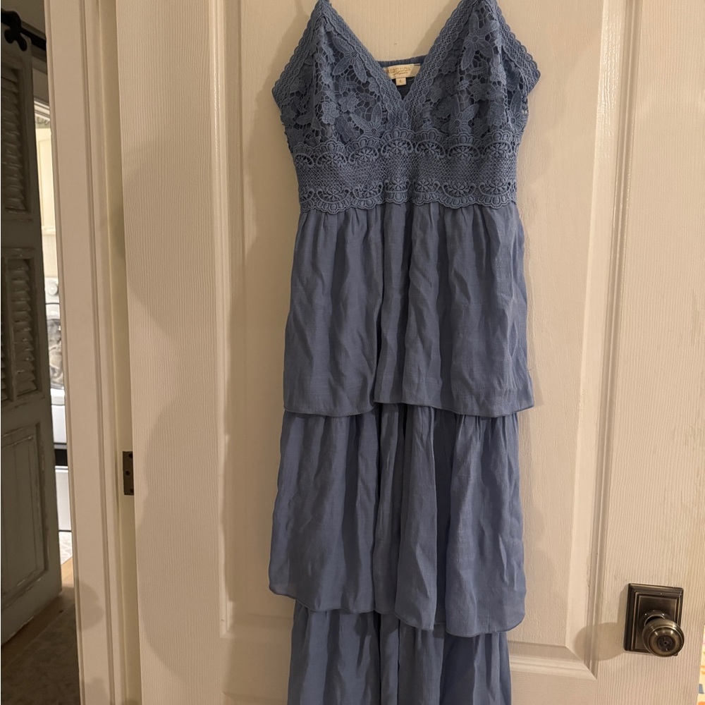 Blue Lace Maxi Dress